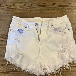 White Distressed Women's Shorts
